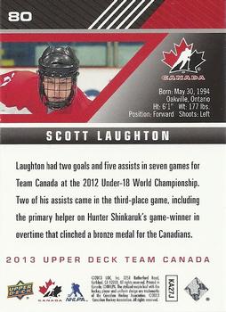 2013 Upper Deck Team Canada #80 Scott Laughton Back