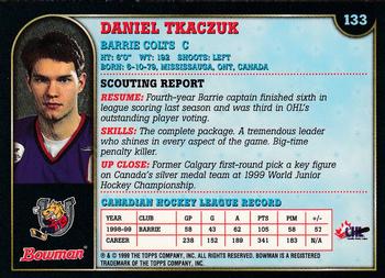 1999 Bowman CHL #133 Daniel Tkaczuk Back