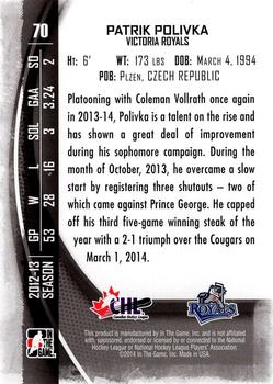 2013-14 In The Game Between the Pipes #70 Patrik Polivka Back