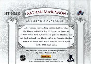 2013-14 Panini Crown Royale - Heirs to the Throne Materials #HT-NMK Nathan MacKinnon Back