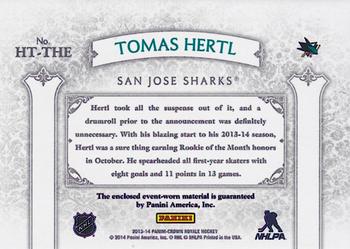 2013-14 Panini Crown Royale - Heirs to the Throne Materials #HT-THE Tomas Hertl Back