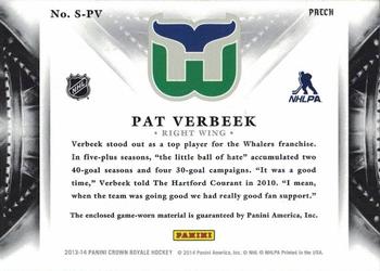2013-14 Panini Crown Royale - Silhouette Materials Patches #S-PV Pat Verbeek Back