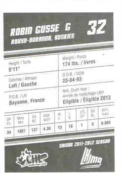 2012-13 Post CHL Goalies #NNO Robin Gusse Back