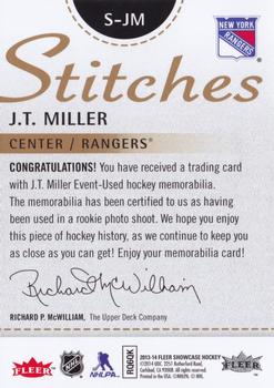 2013-14 Fleer Showcase - Stitches #S-JM J.T. Miller Back