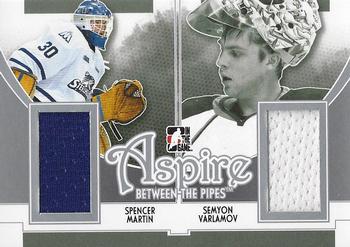 2013-14 In The Game Between the Pipes - Aspire Jerseys Silver #ASP-02 Spencer Martin / Semyon Varlamov Front