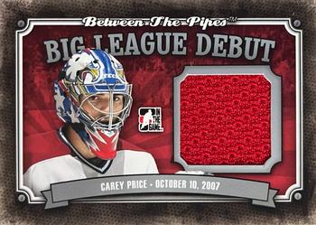 2013-14 In The Game Between the Pipes - Big League Debut Jerseys Silver #BLD-08 Carey Price Front