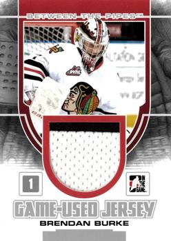 2013-14 In The Game Between the Pipes - Game-Used Jersey Silver #GUM-08 Brendan Burke Front