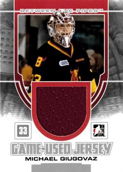 2013-14 In The Game Between the Pipes - Game-Used Jersey Silver #GUM-18 Michael Giugovaz Front