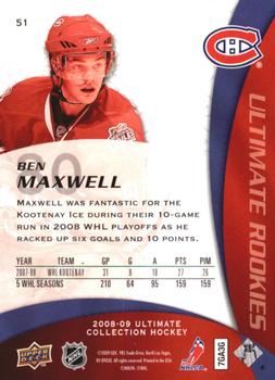 2008-09 Upper Deck Ultimate Collection #51 Ben Maxwell Back