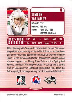 2008-09 In The Game Between The Pipes #8 Simeon Varlamov Back