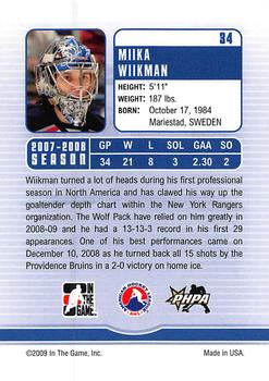 2008-09 In The Game Between The Pipes #34 Miika Wiikman Back
