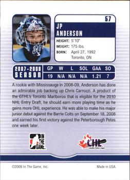 2008-09 In The Game Between The Pipes #57 JP Anderson Back