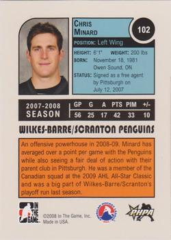 2008-09 In The Game Heroes and Prospects #102 Chris Minard Back