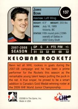 2008-09 In The Game Heroes and Prospects #137 Jamie Benn Back