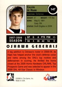 2008-09 In The Game Heroes and Prospects #147 Calvin de Haan Back