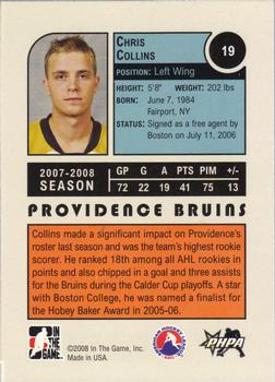 2008-09 In The Game Heroes and Prospects #19 Chris Collins Back