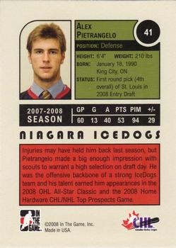 2008-09 In The Game Heroes and Prospects #41 Alex Pietrangelo Back