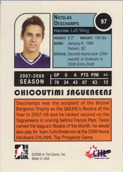 2008-09 In The Game Heroes and Prospects #97 Nicolas Deschamps Back