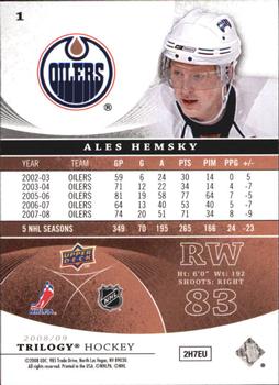 2008-09 Upper Deck Trilogy #1 Ales Hemsky Back
