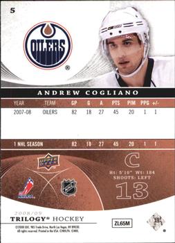 2008-09 Upper Deck Trilogy #5 Andrew Cogliano Back