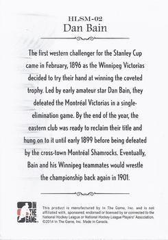 2013-14 In The Game Lord Stanley's Mug - History of Lord Stanley's Mug #HLSM-02 Dan Bain Back