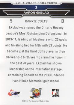 2014 In The Game Draft Prospects #3 Aaron Ekblad Back
