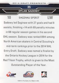 2014 In The Game Draft Prospects #35 Dylan Sadowy Back
