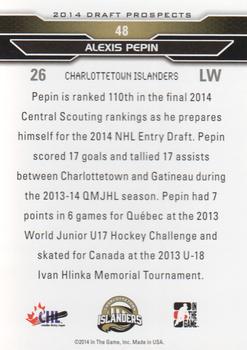 2014 In The Game Draft Prospects #48 Alexis Pepin Back