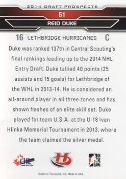 2014 In The Game Draft Prospects #51 Reid Duke Back