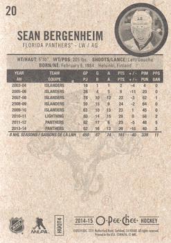 2014-15 O-Pee-Chee #20 Sean Bergenheim Back