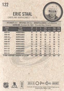2014-15 O-Pee-Chee #122 Eric Staal Back