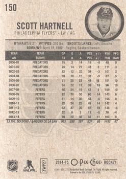 2014-15 O-Pee-Chee #150 Scott Hartnell Back