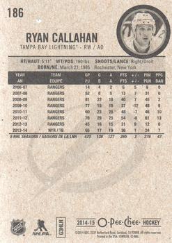 2014-15 O-Pee-Chee #186 Ryan Callahan Back