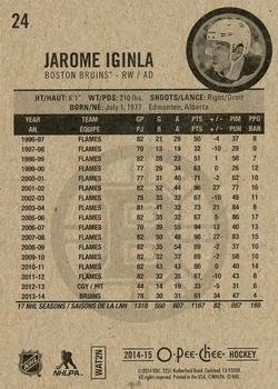 2014-15 O-Pee-Chee #24 Jarome Iginla Back