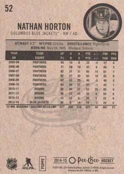 2014-15 O-Pee-Chee #52 Nathan Horton Back