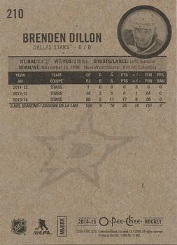 2014-15 O-Pee-Chee #210 Brenden Dillon Back