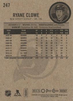 2014-15 O-Pee-Chee #247 Ryane Clowe Back
