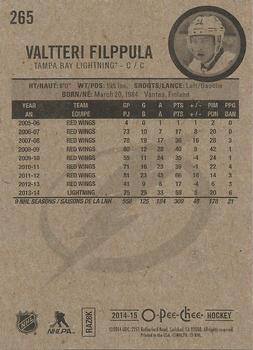 2014-15 O-Pee-Chee #265 Valtteri Filppula Back