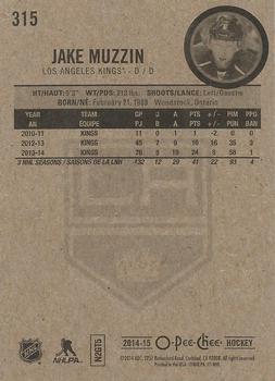 2014-15 O-Pee-Chee #315 Jake Muzzin Back