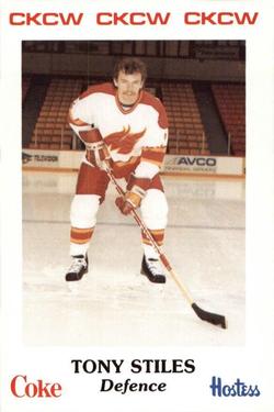 1985-86 Moncton Golden Flames (AHL) Police #12 Tony Stiles Front