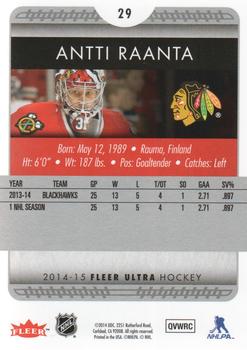 2014-15 Ultra #29 Antti Raanta Back