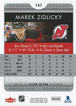 2014-15 Ultra #107 Marek Zidlicky Back