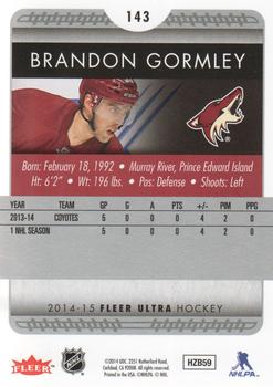 2014-15 Ultra #143 Brandon Gormley Back