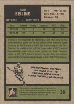 2009-10 In The Game 1972 The Year In Hockey #36 Rod Seiling Back