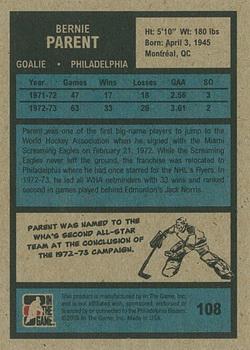 2009-10 In The Game 1972 The Year In Hockey #108 Bernie Parent Back
