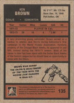2009-10 In The Game 1972 The Year In Hockey #135 Ken Brown Back