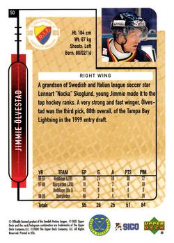 1999-00 Upper Deck Swedish Hockey League #50 Jimmie Olvestad Back