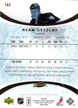 2006-07 Upper Deck Ovation #102 Ryan Getzlaf Back