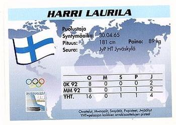 1994 Semic Jääkiekkokortit Keräilysarja (Finnish) #13 Harri Laurila Back