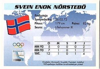 1994 Semic Jääkiekkokortit Keräilysarja (Finnish) #255 Svein Enok Norstebo Back